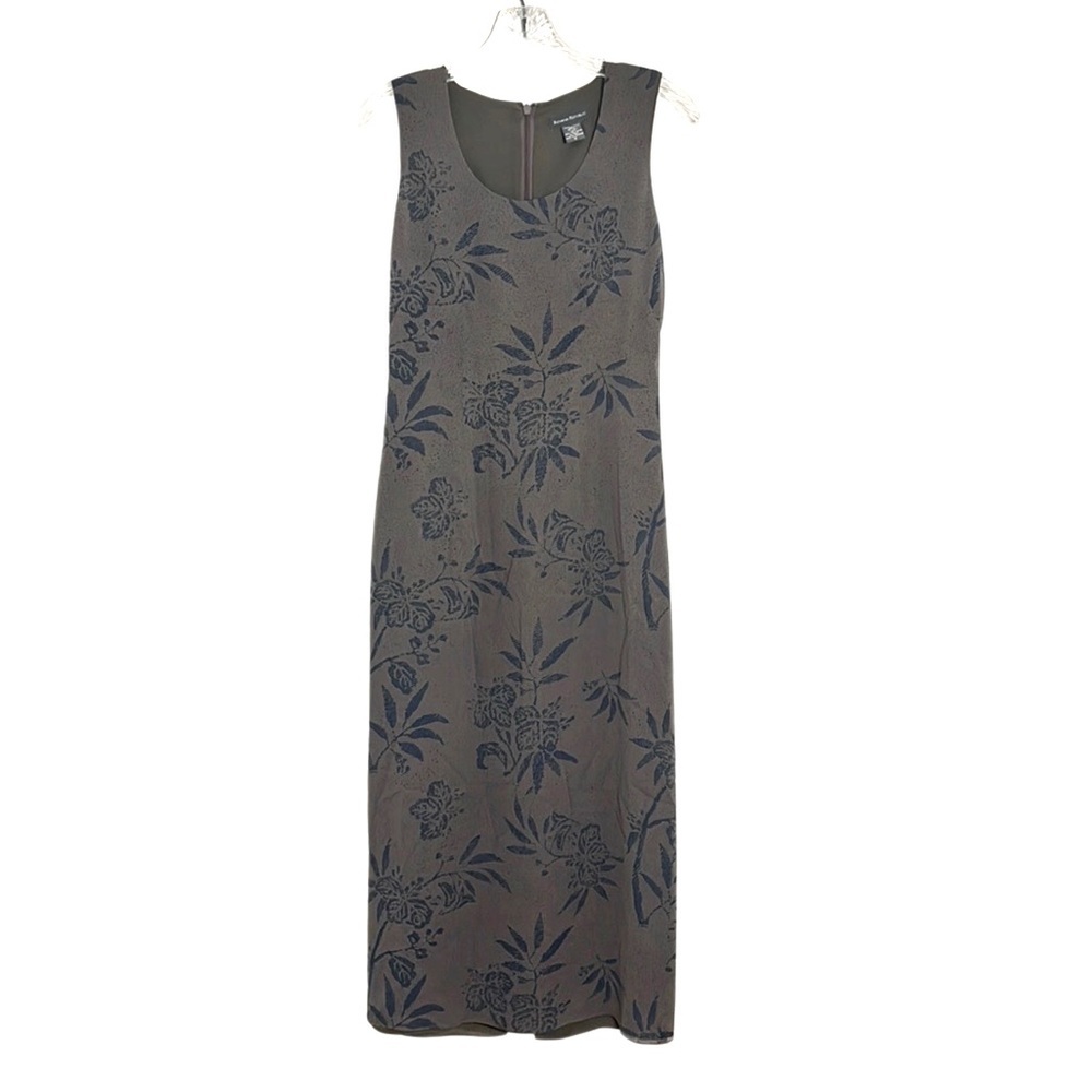 Banana Republic Silk Olive Green Floral‎ Phoebe Buffay Friends Midi Dress Size 0